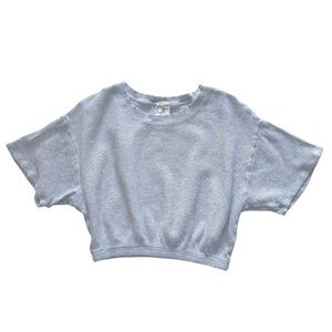Aerie Offline Waffle Crop Tee - XS, Gray